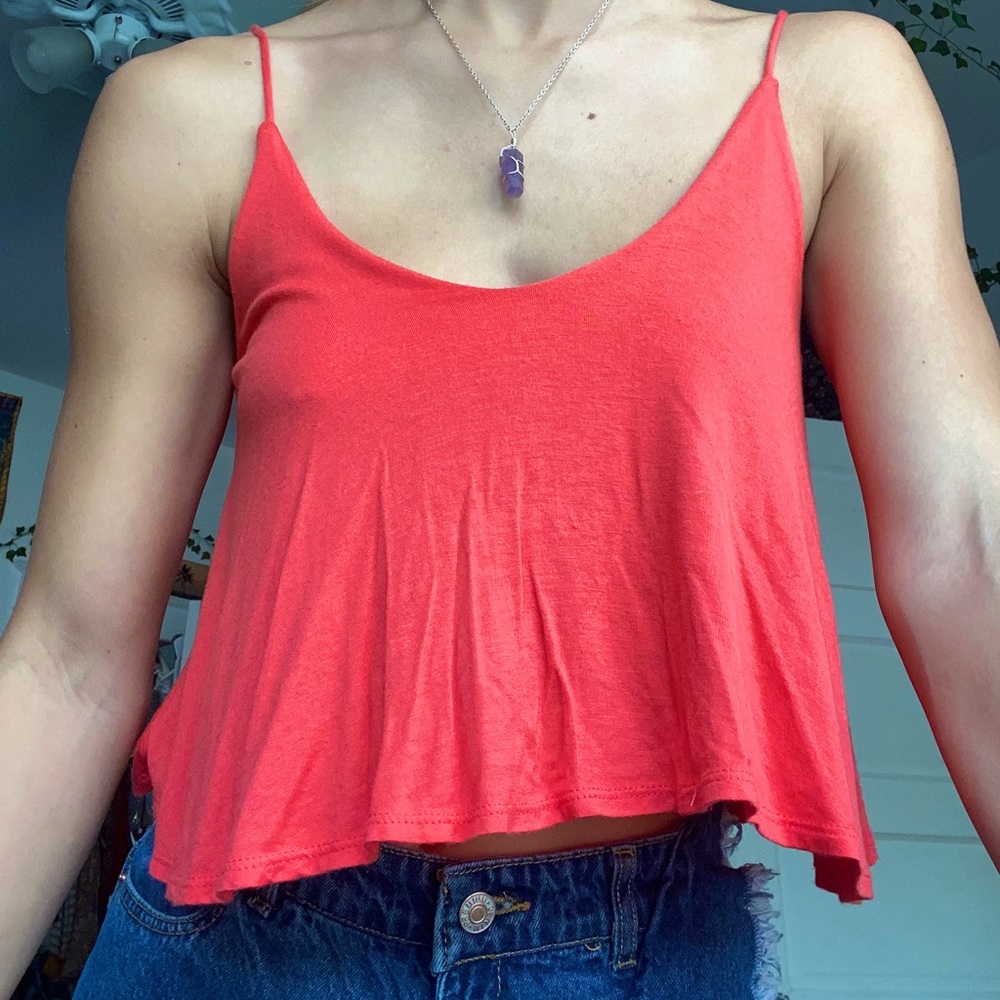 Pink-Orange Soft Crop Top
